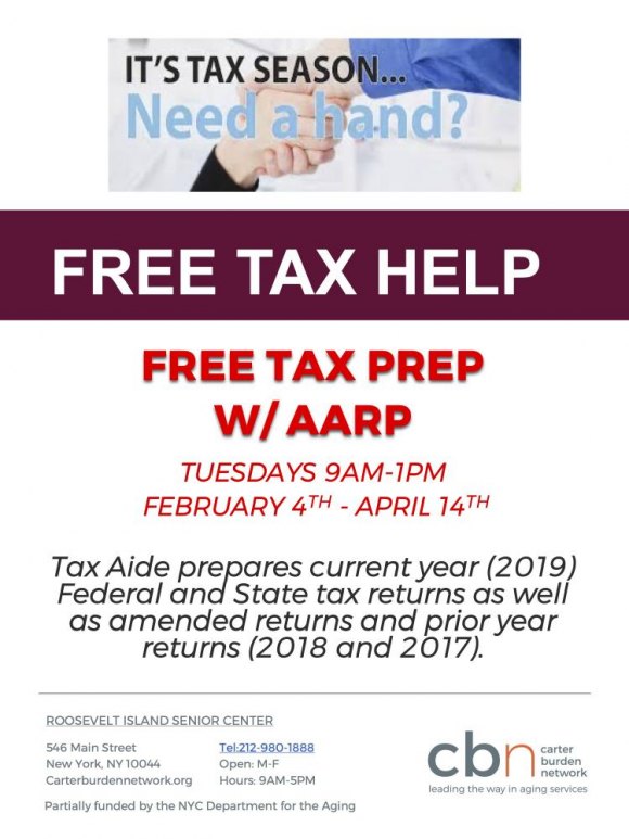Tuesdays, CBN/RI Senior Center, Free Tax Prep for Low/Moderate Incomes Tuesdays, CBN/RI Senior Center, Free Tax Prep for Low/Moderate Incomes